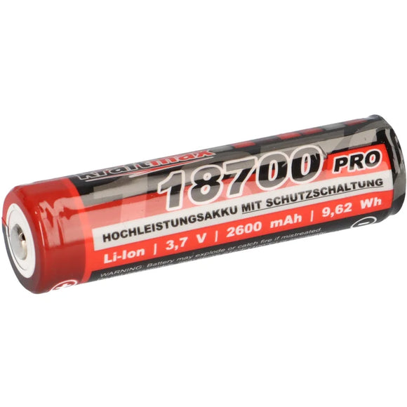 Accumulateur Li-Ion Kraftmax KM18650 Pro 18700 18650 2600mAh 3.6V - 2C Décharge max - Protégé - Neuf