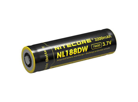 Accumulateur Li-Ion Nitecore NL188DW 18650 3200mAh 3.7V - 0.63C Décharge max - Protégé - Neuf