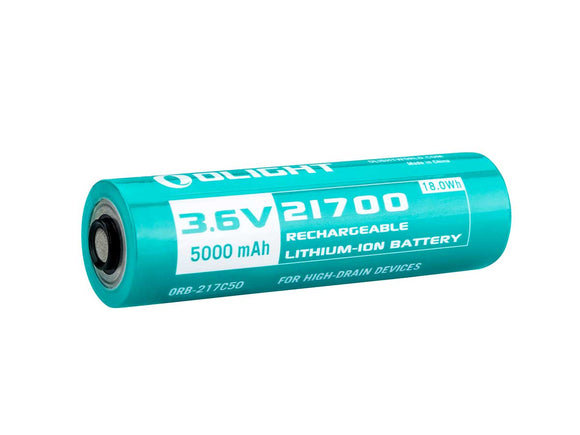 Accumulateur Li-Ion Olight ORB-217C50 21700 5000mAh 3.7V - 3C Décharge max - Protégé - Neuf