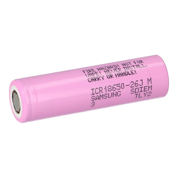 Accumulateur li-Ion Samsung ICR18650-26J3 2600mAh 3.6V - 4C Décharge max - Neuf