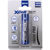 Accumulateur Li-Ion XCell 18650 Pro 18650 3400mAh 3.6V - 1.5C Décharge max - USB-C - Protégé - Neuf