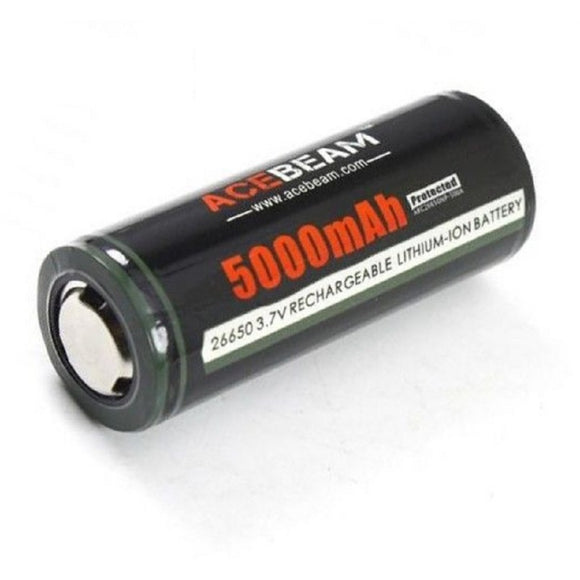 Accumulateur Li-Ion Acebeam ARC26650NP-500A 26650 5000mAh 3.7V - 2C Décharge max - Neuf